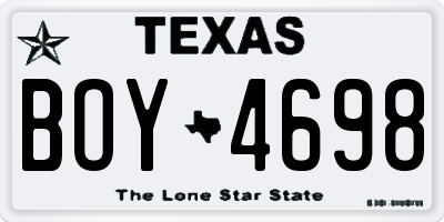 TX license plate BOY4698