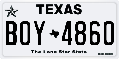 TX license plate BOY4860