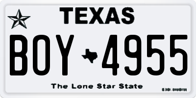 TX license plate BOY4955