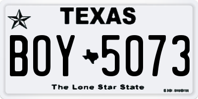 TX license plate BOY5073