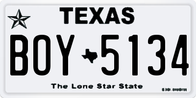 TX license plate BOY5134