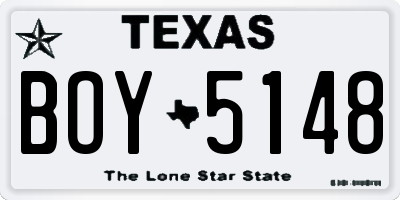 TX license plate BOY5148