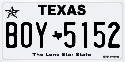 TX license plate BOY5152