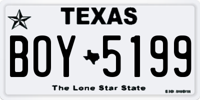 TX license plate BOY5199
