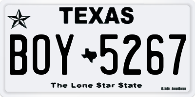 TX license plate BOY5267