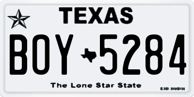 TX license plate BOY5284