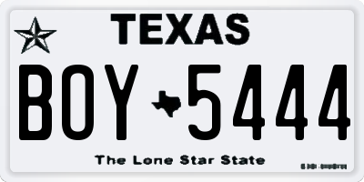 TX license plate BOY5444