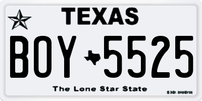 TX license plate BOY5525