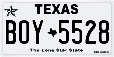 TX license plate BOY5528