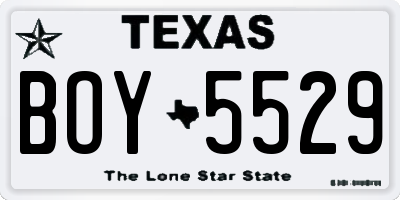 TX license plate BOY5529