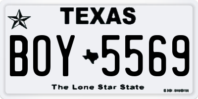 TX license plate BOY5569