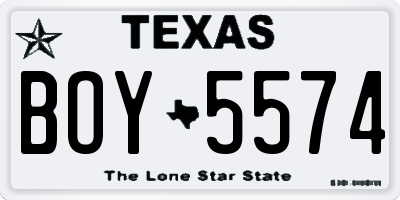 TX license plate BOY5574