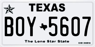 TX license plate BOY5607