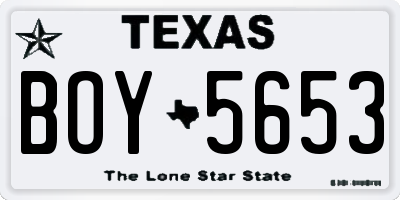 TX license plate BOY5653