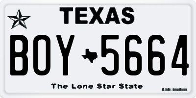 TX license plate BOY5664