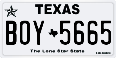TX license plate BOY5665