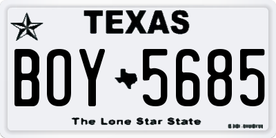 TX license plate BOY5685