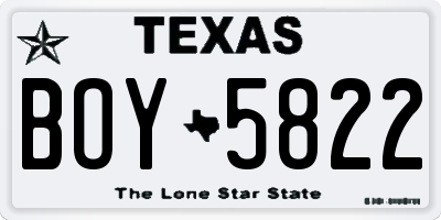 TX license plate BOY5822