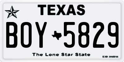 TX license plate BOY5829