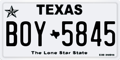 TX license plate BOY5845