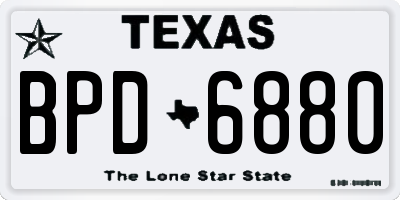 TX license plate BPD6880