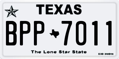 TX license plate BPP7011