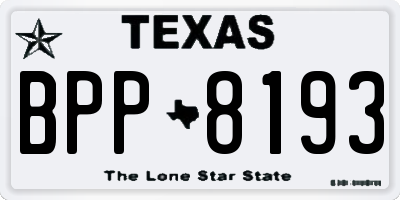 TX license plate BPP8193