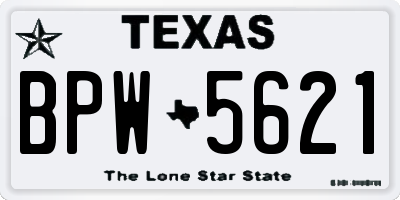 TX license plate BPW5621