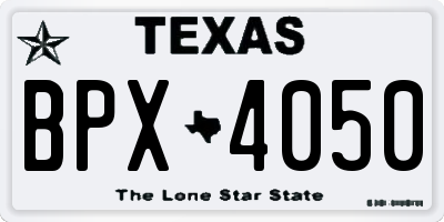 TX license plate BPX4050