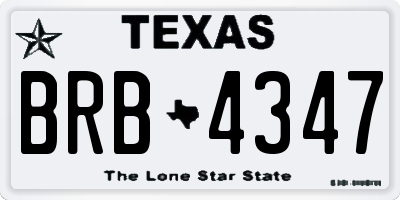 TX license plate BRB4347