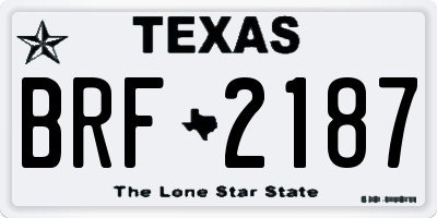 TX license plate BRF2187