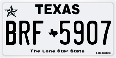 TX license plate BRF5907