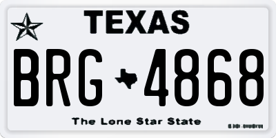 TX license plate BRG4868