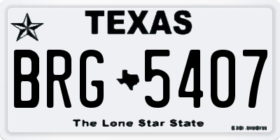 TX license plate BRG5407