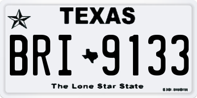 TX license plate BRI9133