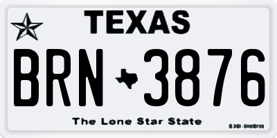 TX license plate BRN3876