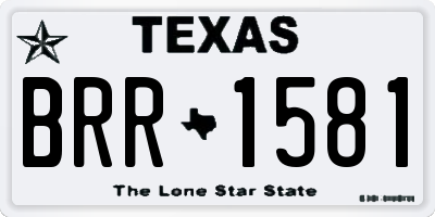 TX license plate BRR1581