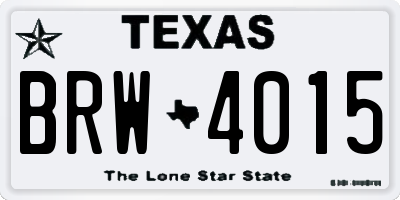 TX license plate BRW4015