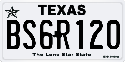 TX license plate BS6R120