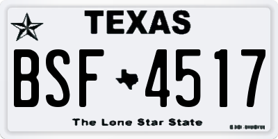 TX license plate BSF4517