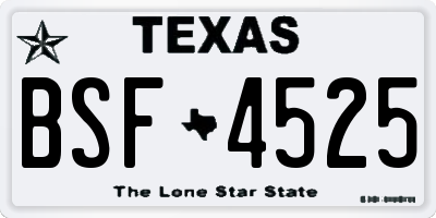 TX license plate BSF4525