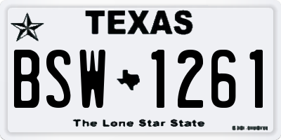 TX license plate BSW1261