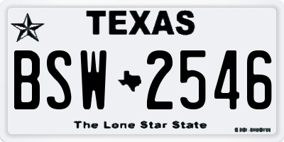 TX license plate BSW2546