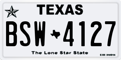 TX license plate BSW4127