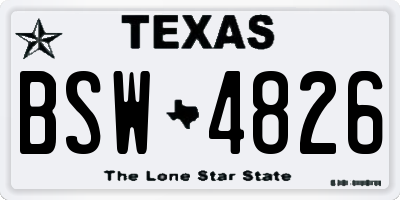 TX license plate BSW4826