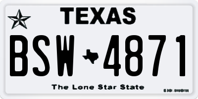 TX license plate BSW4871