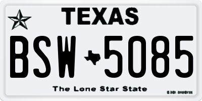 TX license plate BSW5085