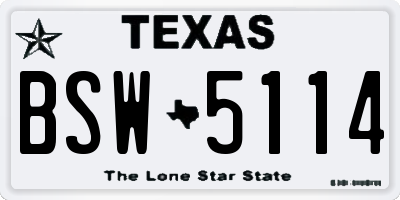 TX license plate BSW5114