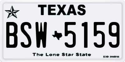 TX license plate BSW5159