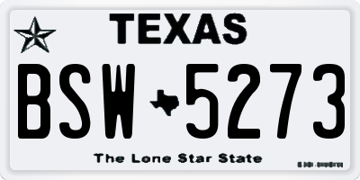 TX license plate BSW5273